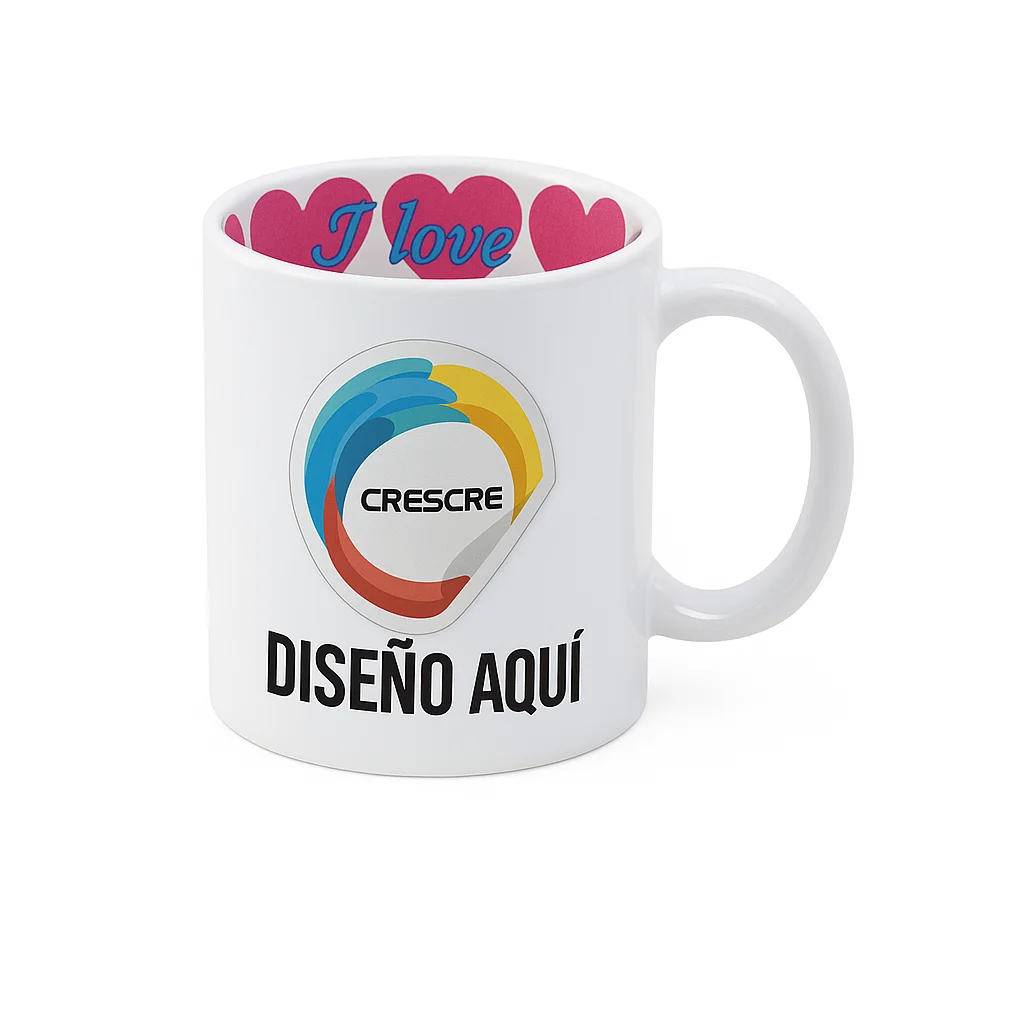Taza para Personalizar – Interior con Motivo “I Love”